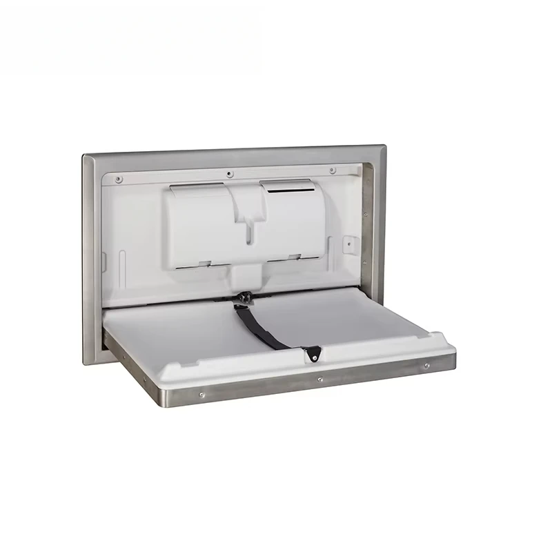 

Складная пеленальная станция для ухода за подгузниками из нержавеющей стали 304, встроенная настенная складная подгузник для ухода за ребенком