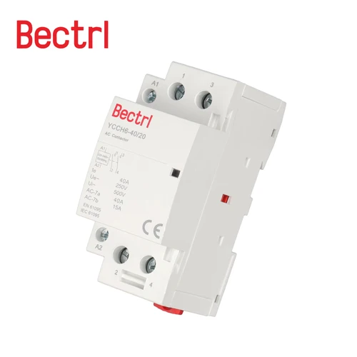 Imagen 2 del producto TOCT1 2P 25A 220V/230V 50/60HZ carril Din contactor Modular de CA para el hogar 2NO 2NC o 1NO 1NC