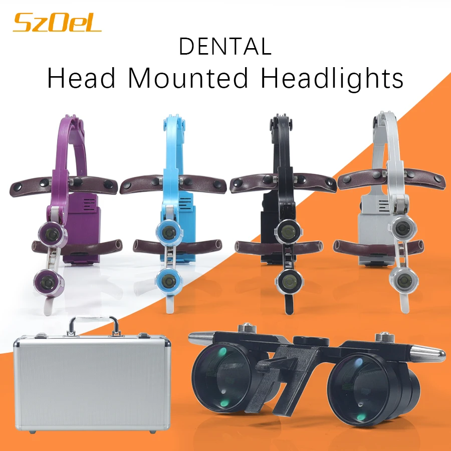 

New 2.5X 3.5X Dental Loupes Binnocular Loupe Medical Magnifier Surgical Loupe with 5W Surgery LED Headlight Aluminum Box Packing