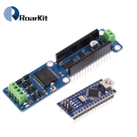 NANO-L298P 2A Dual Channel DC Stepper Motor Driver Shield 5 -12V PWM DC Stepper Driver Board Module for Arduino Nano 3.0