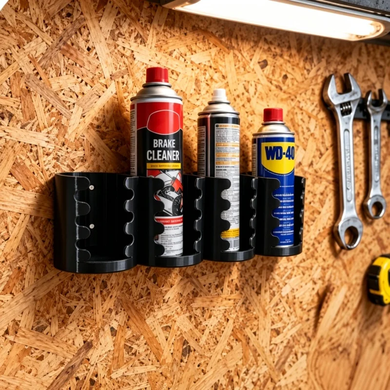 1pc-Aerosol Can Storage Rack – Wall-Mounted 4-Slot Design for Storing Spray Bottles (Mountable on RV Doors) and Caulk Tubes