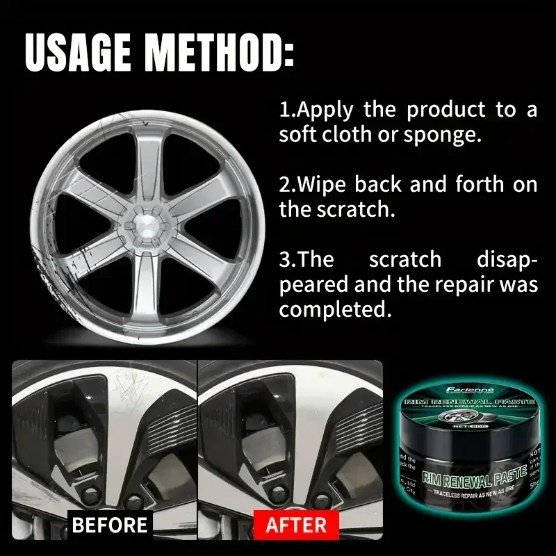 

Универсальный ремонтный комплект ступицы колеса, полировальная паста для ухода за ступицей автомобиля, высококачественный воск для ухода за ступицей, ремонт царапин без следов