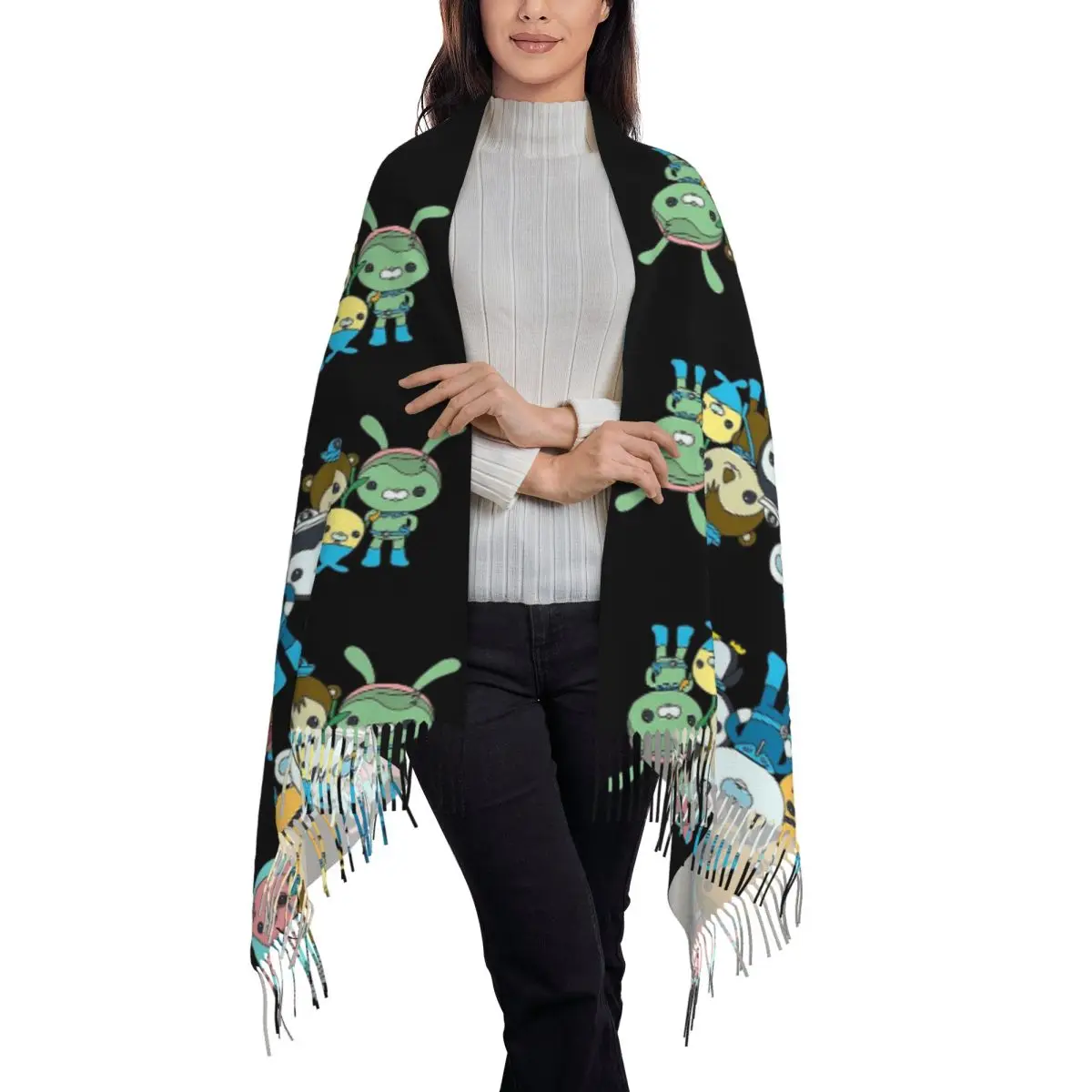 The Octonauts Scarf Tassel Scarves Women Soft Warm Shawls and Wraps Large Fall Winter Shawl Wrap