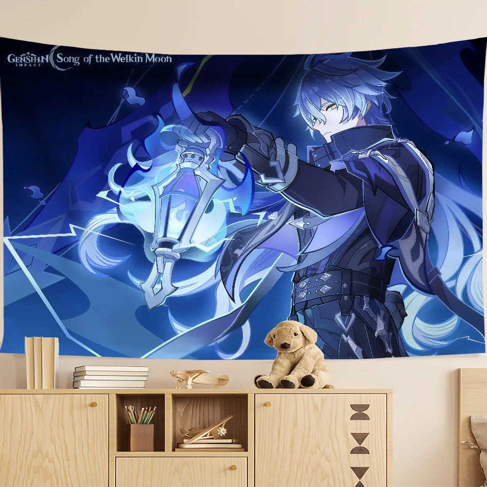 Flins Genshin Impact fanart muscle flag For Room Dorm Camping Party Living room Garage Bar wall Picnic Club Decor Banner