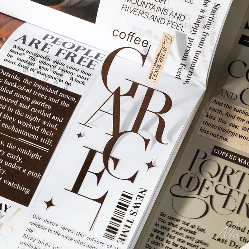 4 pacotes/lote série semanal do Sr. Coffee linda fita PET decorativa retrô