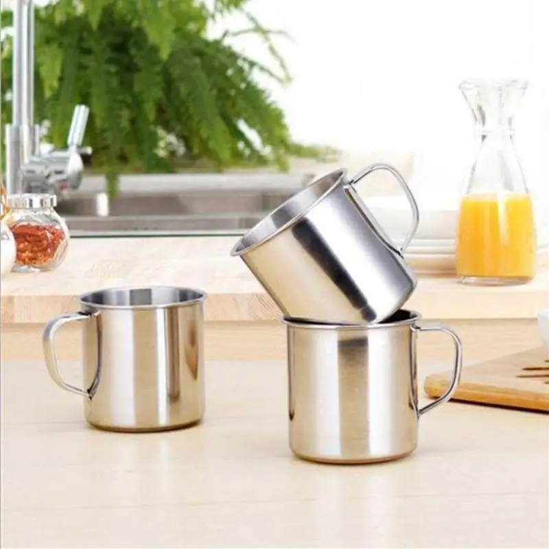 2pcs Outdoor Camping Hiking Stainless Steel Tea Mug And Coffee Cup