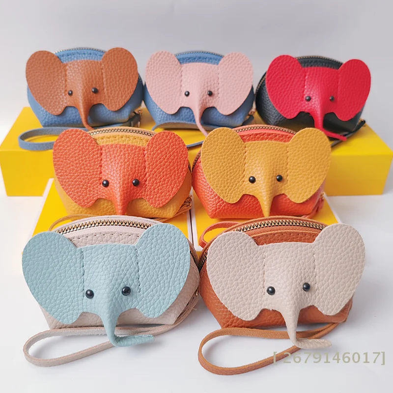 {MX} Cute PU Leather Baby Elephant Coin Purse Women's Lipstick Storage Zipper Money Bag Creative Wallet Card Holder〔YY26〕
