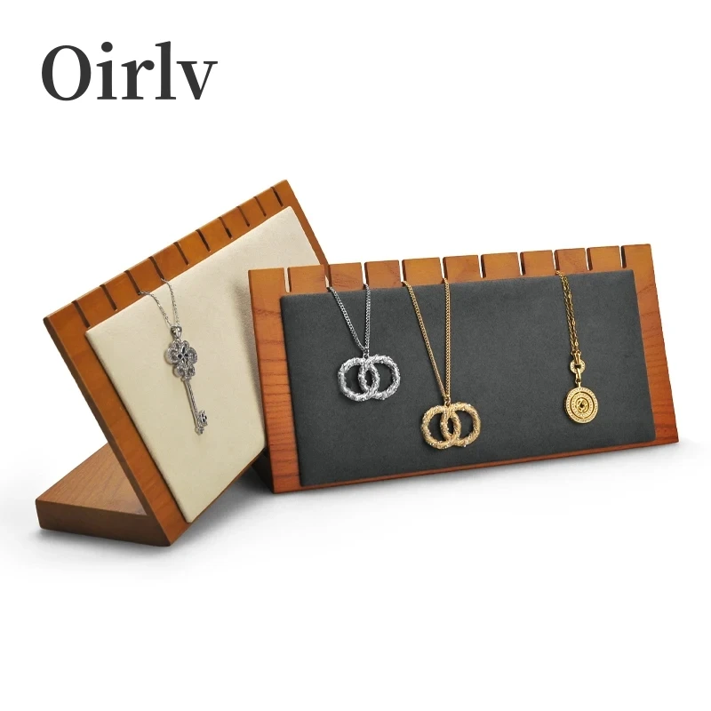 

Oirlv Wooden Necklace Holder Bracelet Display Solid Wood Necklace Organizer Stand Display Rack Wooden Necklace Display Stand