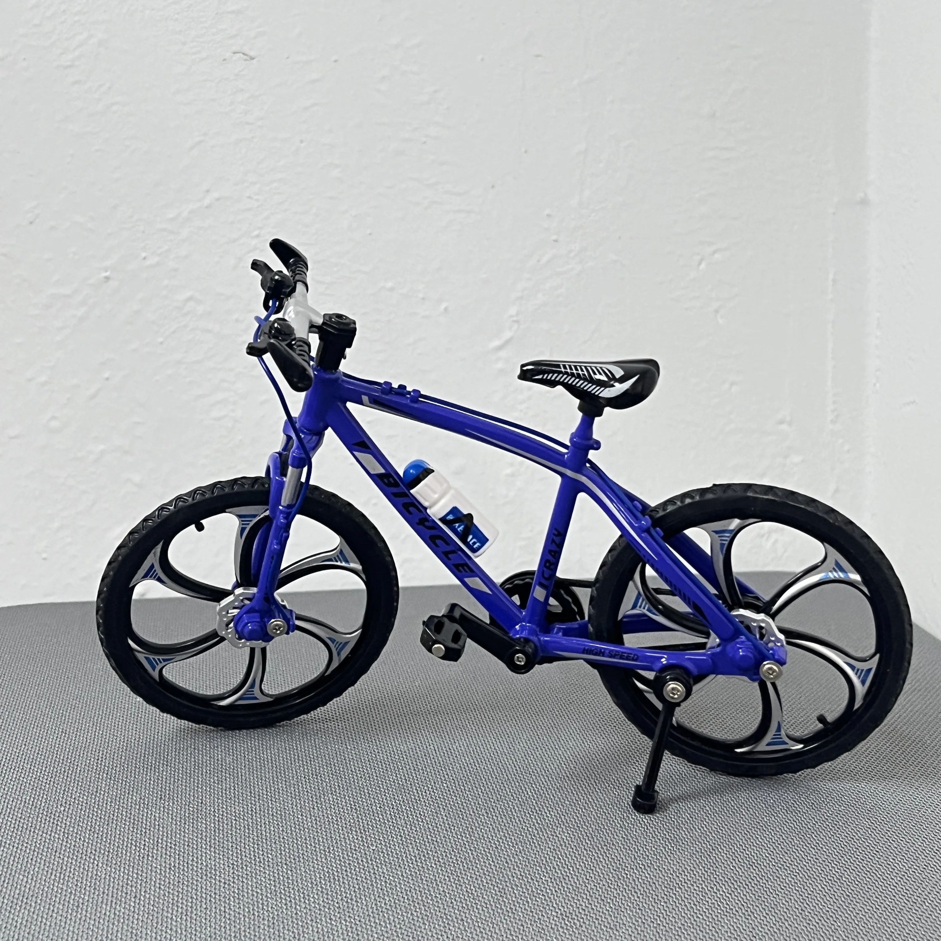 1:8 Mini Model Legering Fiets Blauw Diecast Decoratie Metalen Vinger Bmx Mountain Mini Bike Simulatie Speelgoed Jongen