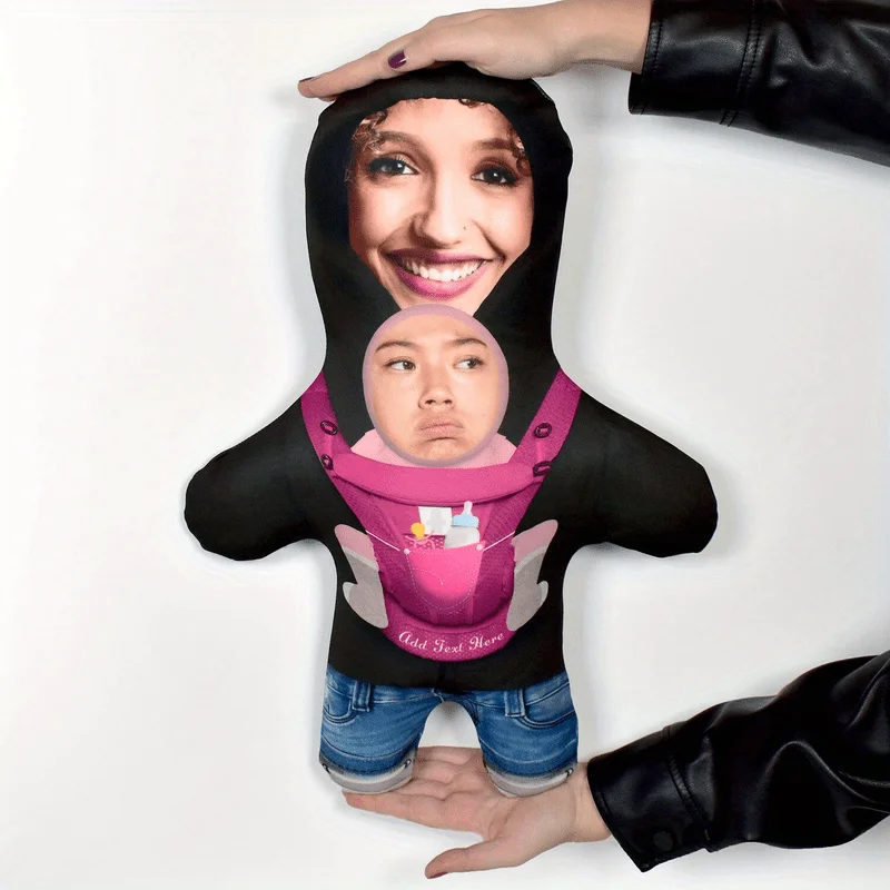 Customisable Double-Sided Printed Face Cushion with Adjustable Straps – A Quirky and Amusing Gift