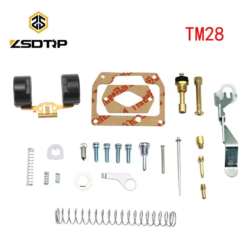 ZSDTRP Motorcycle Mikuni TM28 Carburetor Repair Rebuild Kit Float Gasket Jets Choke Needle Starter for CB350 360 CL350 360 SL350