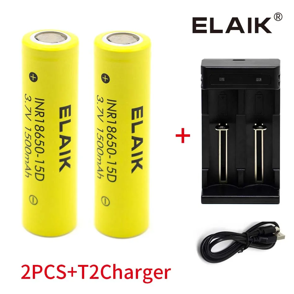 18650 1500 mah power lithium battery 3.7 V strong light flashlight rechargeable battery+with charger