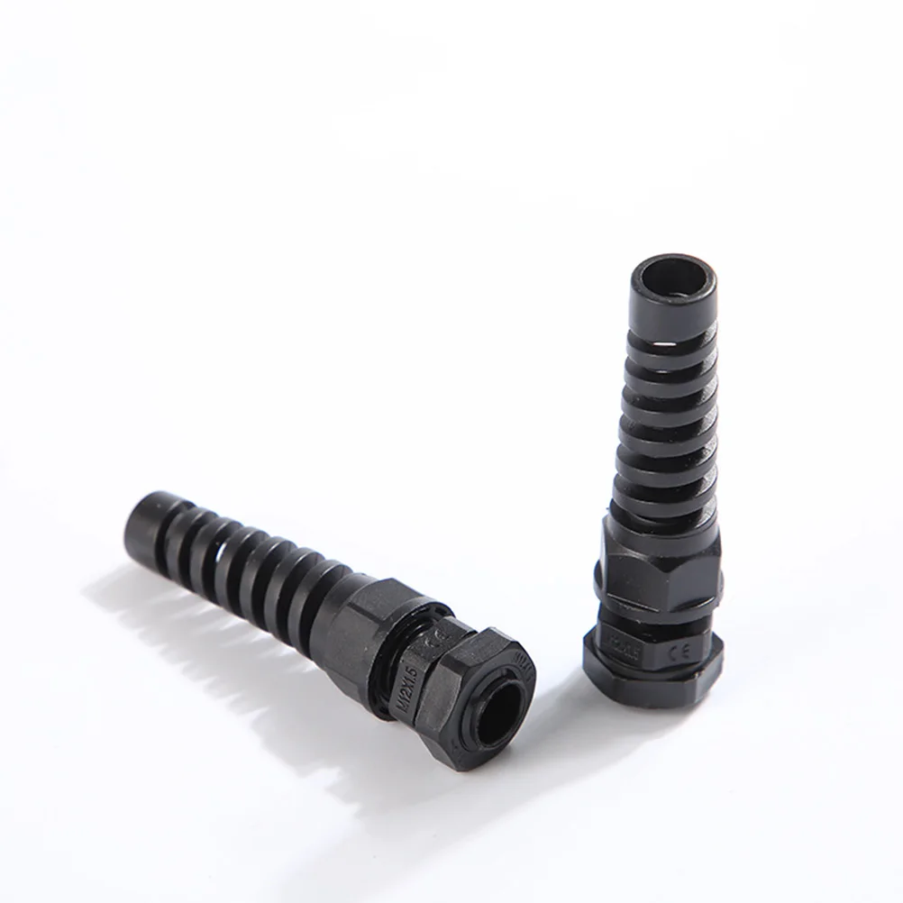 

10pcs Black PG9 Cable Gl Strain Relief Connector Waterproof Sleeve Adapter Power Cord Protector Spring Bend Proof Outdoor LED