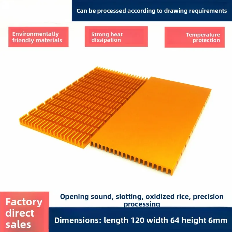 

Aluminum Heatsink 120×64×6mm Slotted, Cooling Block for Amplifier Boards, Electronic Heat Sink, Cooling Plate for Router & CPU