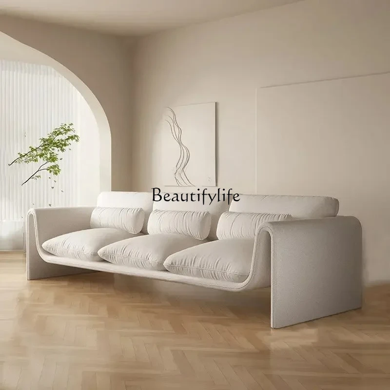 

Silent Style Fabric Sofa Living Room Small Apartment Double-Seat Lambswool Cream Style Designer Simple Sofa home furniture
