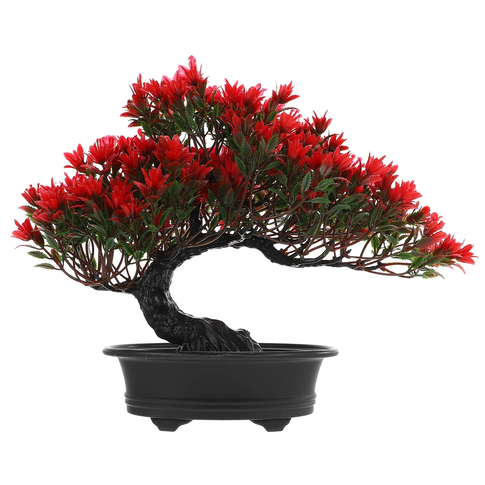 Realistischer künstlicher Miniatur-Bonsai-Baum aus roter Kiefer, immergrüne, pflegeleichte Kunstpflanze für die Dekoration von Schreibtischen und Regalen im Büro oder Zuhause. – Detail 19