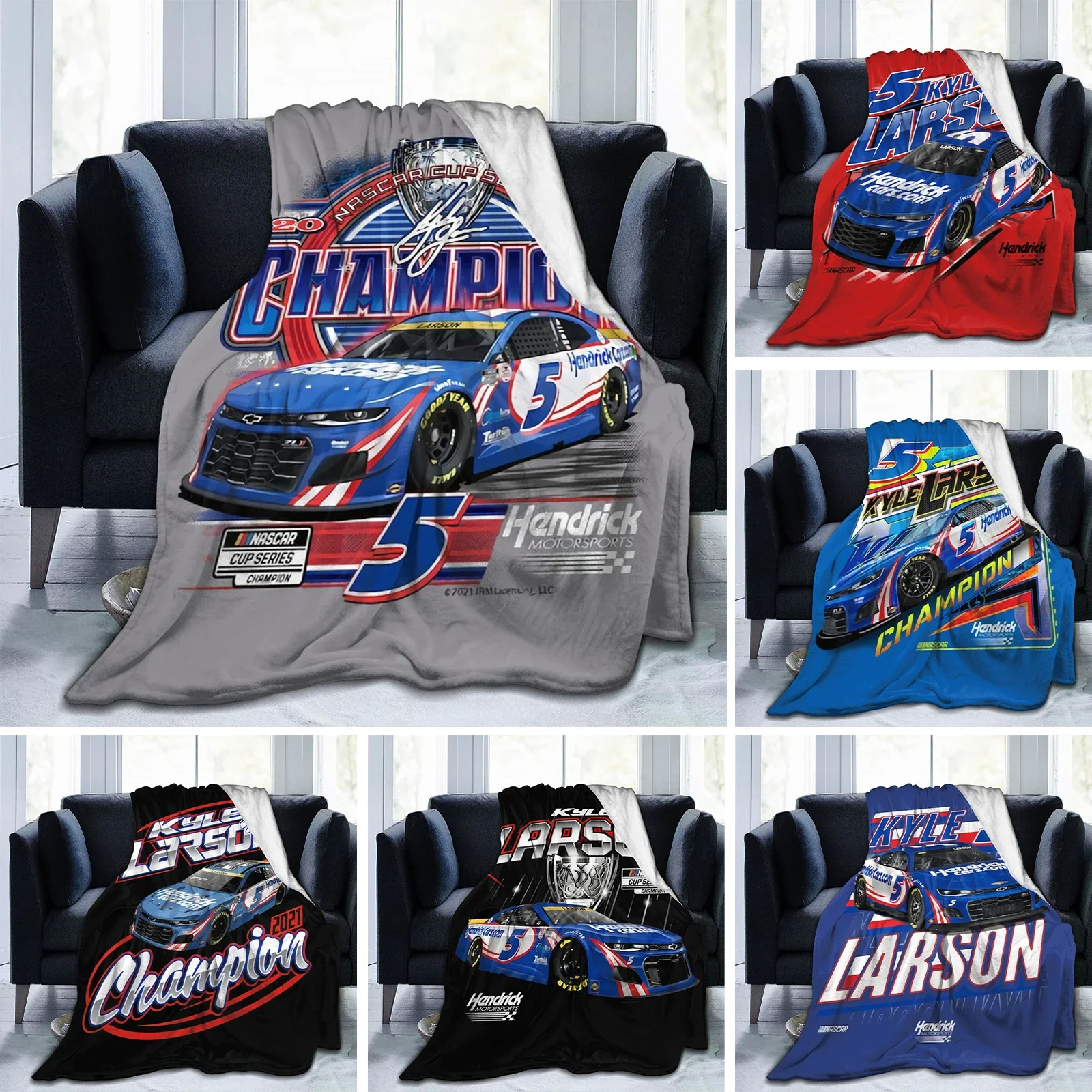 3D Print Kyle Larson 5 Blanket Soft Sofa Cover Throw Blanket Fleece Tapestry Lightweight Bed Blankets for Bedroom Couch