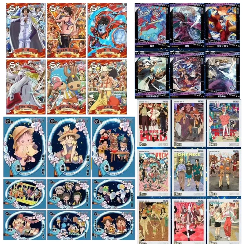 

NEW ONE PIECE QR RED OP UR card Monkey D Luffy Nami UTA Marco Trafalgar D Water Law Game Collection Birthday Christmas gifts