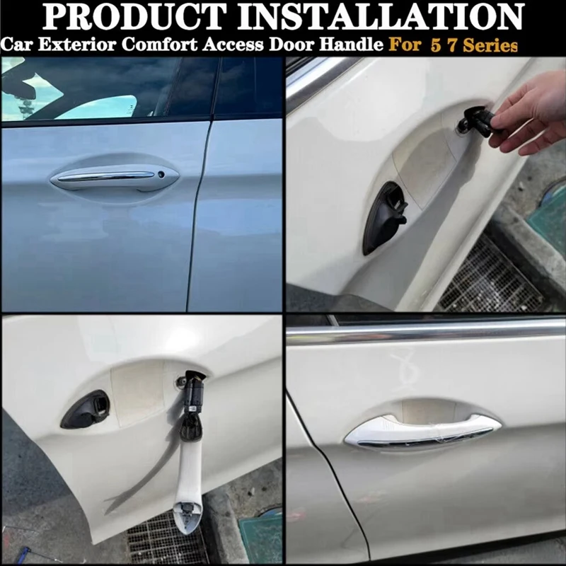 

A13F-1Pair Rear Door Handle Comfort Access For BMW 5 6 7 Series F07 F10 F11 F06 F12 F13 F01 F02 51217231933 51217231934 LHD