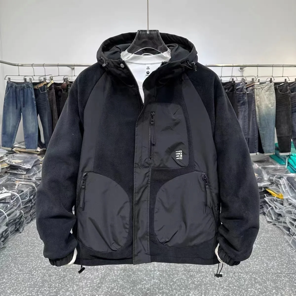 

Men's Jaet Outerwear Thiened Fce Lined Hooded Workwear Windbreaker Cotton Coat Warm Autumn Winter New Arrival