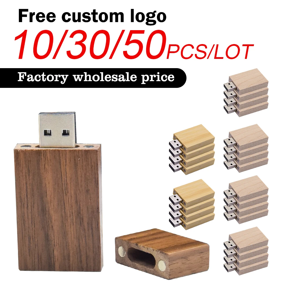 

10/30/50pcs/lot Custom Wood LOGO Free USB Pen Drive 4GB 8GB USB 2.0 Stick 16GB 32GB Flash Drive Exquisite Wood Photography Gift