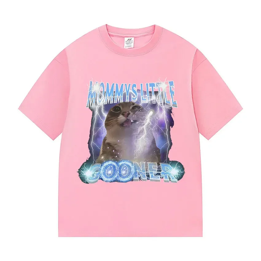 Mama der Kleine Gooner Lustige Katze Meme Grafik T-shirt Frauen Mode Harajuku Männer T Shirt Retro Kurzarm T-shirts Grafik top