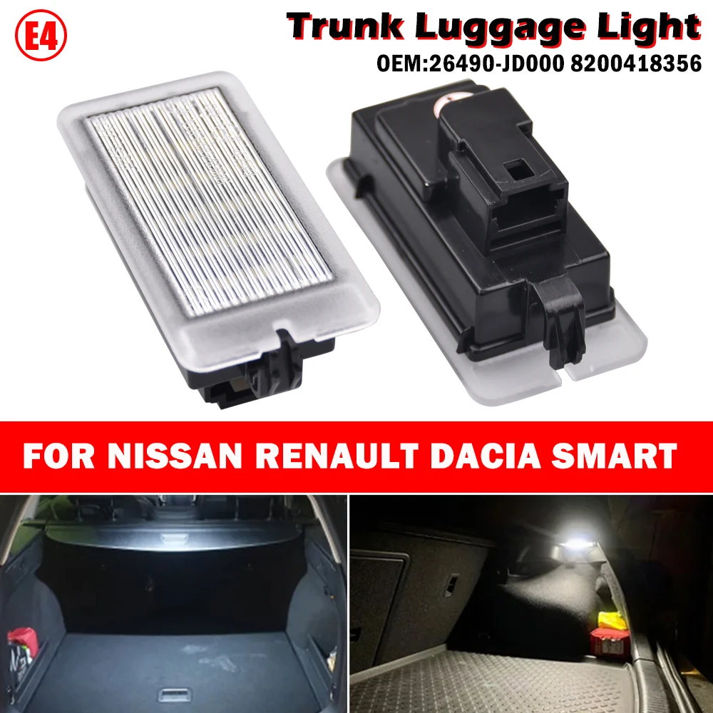 2X For Renault Dacia Duster I II Sandero Logan Lodgy For Smart C453 W453 Lada Vesta Xray For Nissan LED Trunk Luggage Boot Light