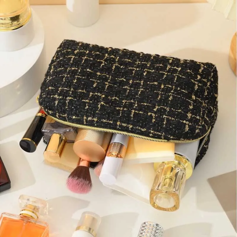 أزياء المرأة مخلب حقيبة مستحضرات تجميل حقيبة تخزين مستحضرات التجميل سعة كبيرة المحمولة السفر مستلزمات التجميل حقيبة التخزين مقلمة الطالب