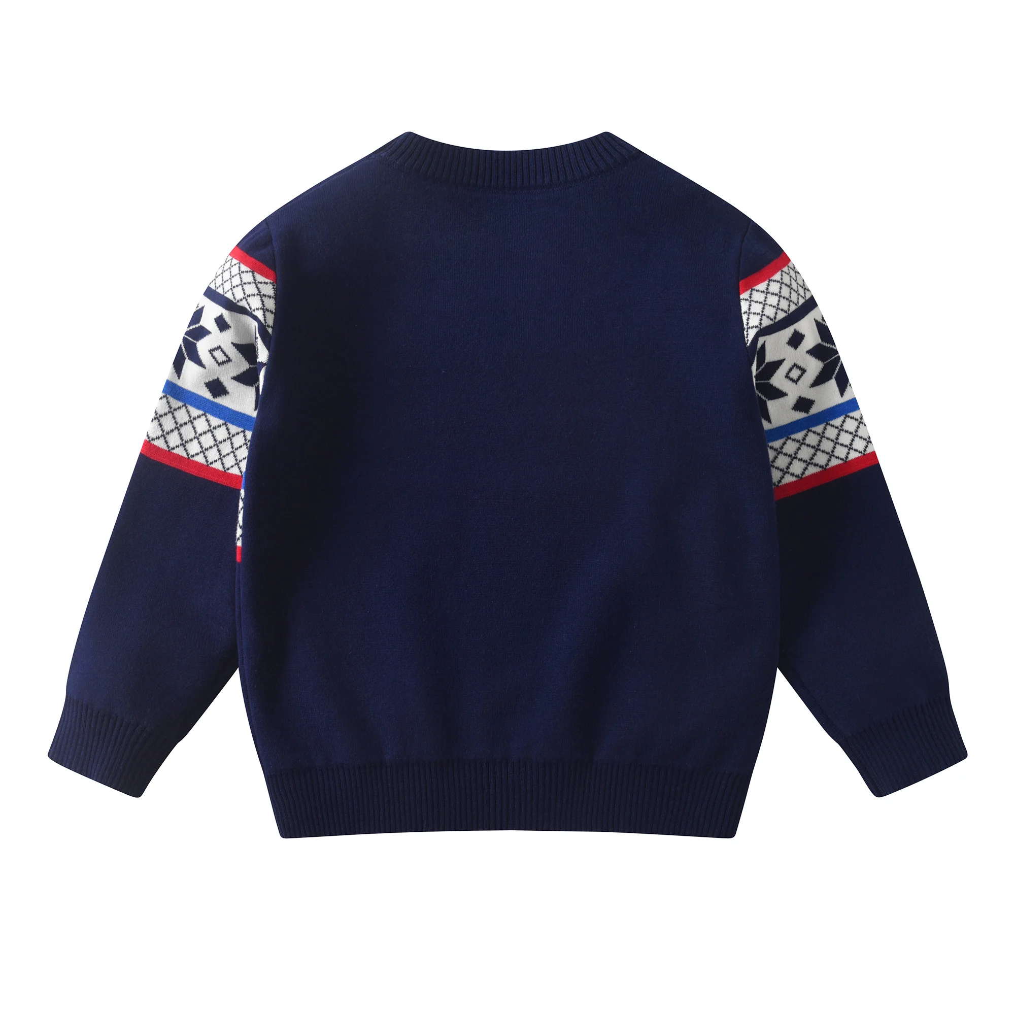 Kids Blue Pullover - Soft Cotton Long Sleeve Sweater for Children Boys & Girls (Traditional Design)