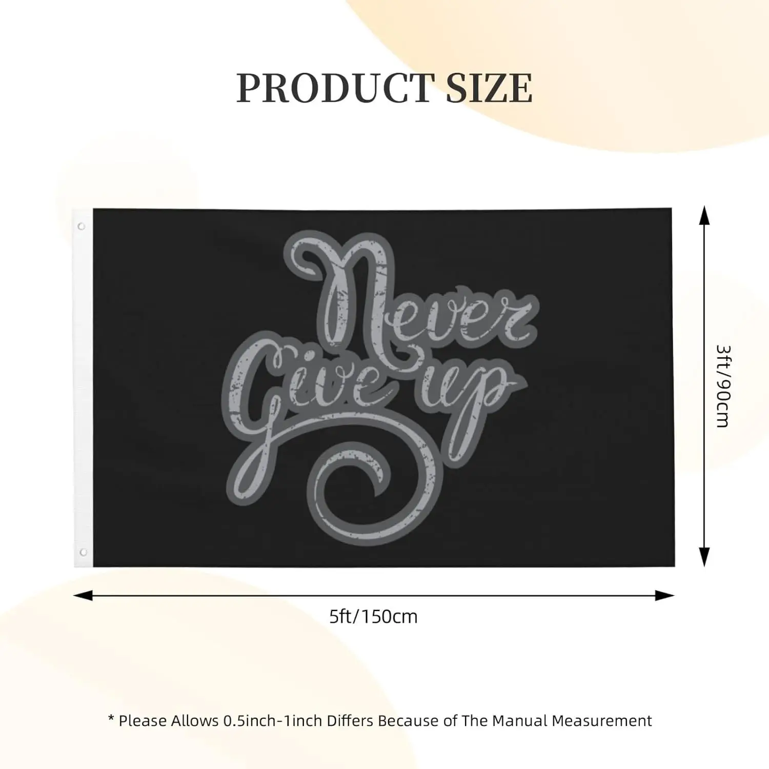 Flagicts 100% Polyester Never Give Up Flag