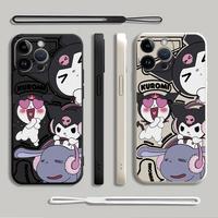 Soft TPU Case for Apple iPhone 14 Pro 13 12 15Plus 16Pro Max 16e 11 16 15 Sanrio Kawaii Kuromi