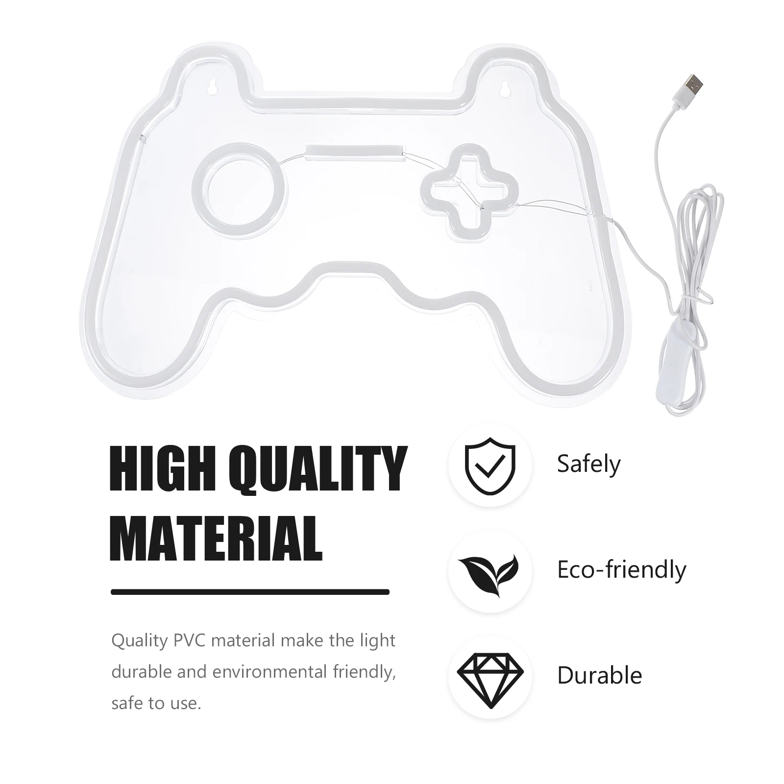 

1Pc Bright Game Controller Shaped Neon Light PVC Creative Lamp Home Bedroom Decorative Light