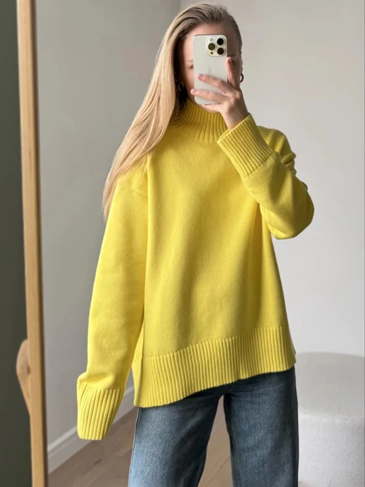 

Ticketsx Vintage Casual Knit Pullover Fashion New Patchwork Loose Sweater Women Elegant Fall Winter High Street Office Pullover