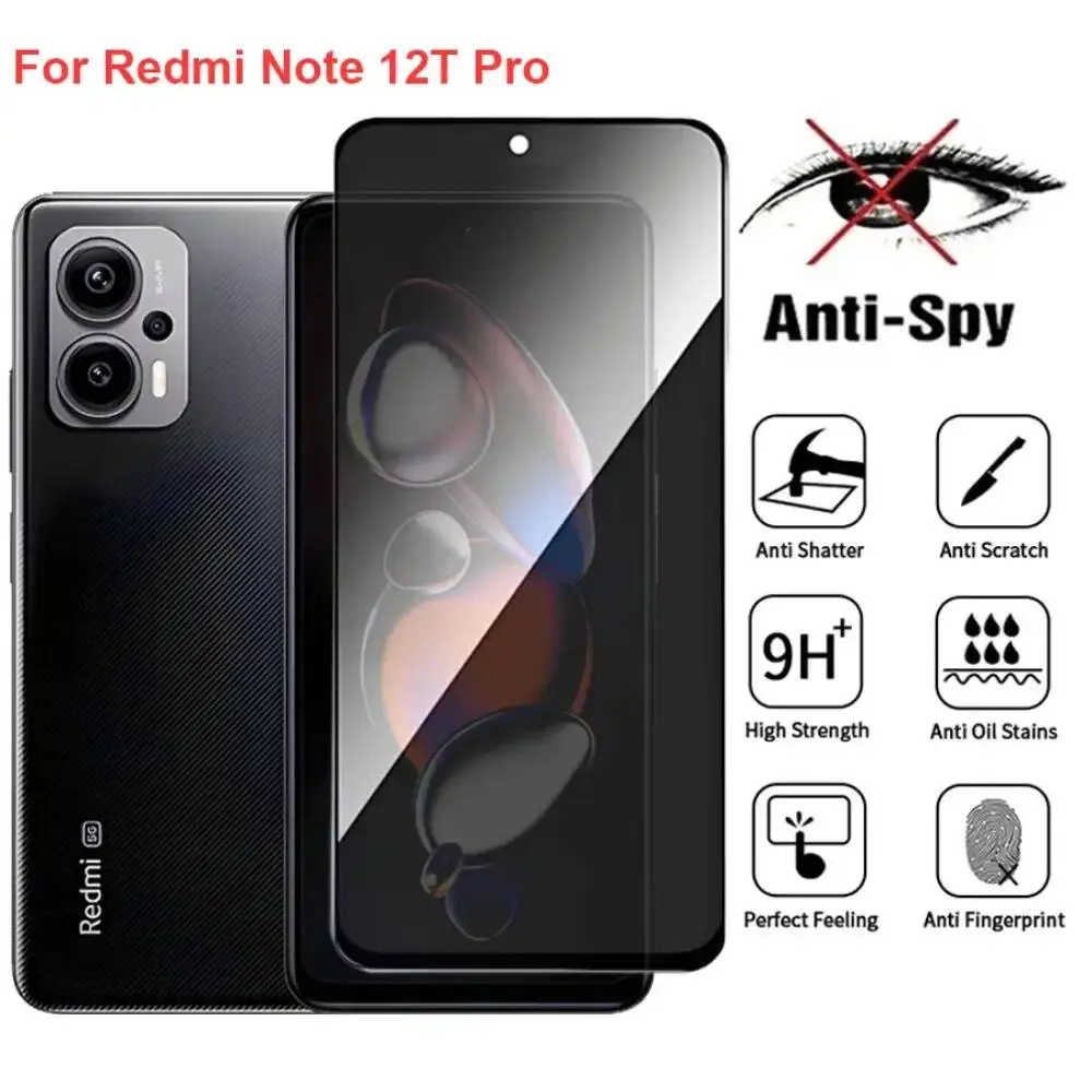 

For Xiaomi Note 12T Anti Spy Privacy Tempered Glass Screen Protector Compatible For Redmi Note12t Pro Phone Film