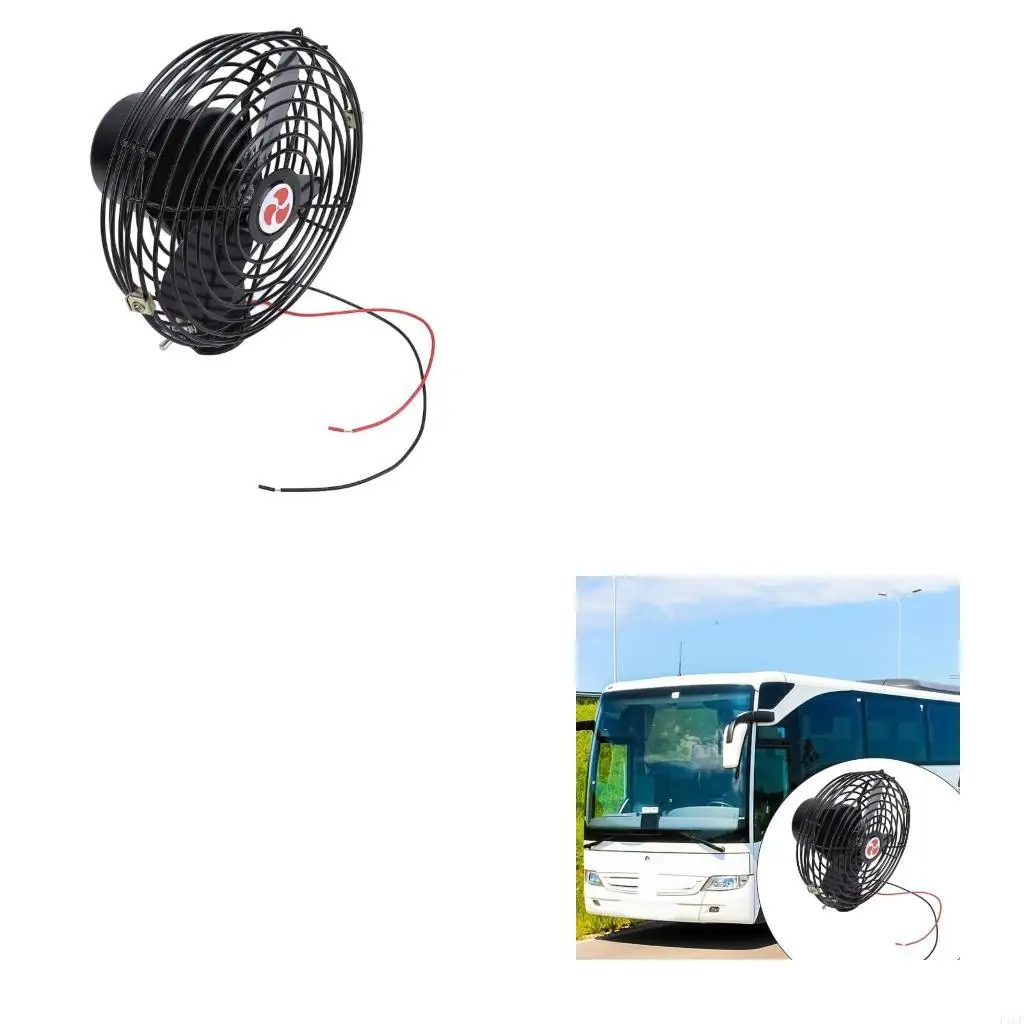 F1CF Energy Efficient 6 Inch Auto Cooling Fan 2 Speed Settings Low Power Consumption Design For Cars Trucks Marine Vehicles