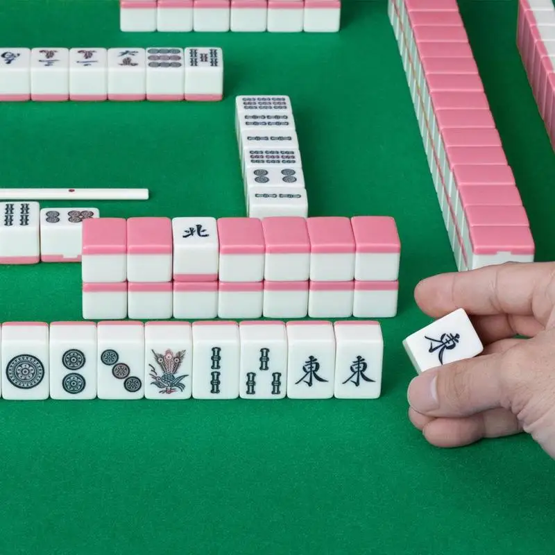 Chinese Traditional Mahjong Games Smooth Polishing Tile Games No Odor Travel Game Set Includes Table Legs For Travel