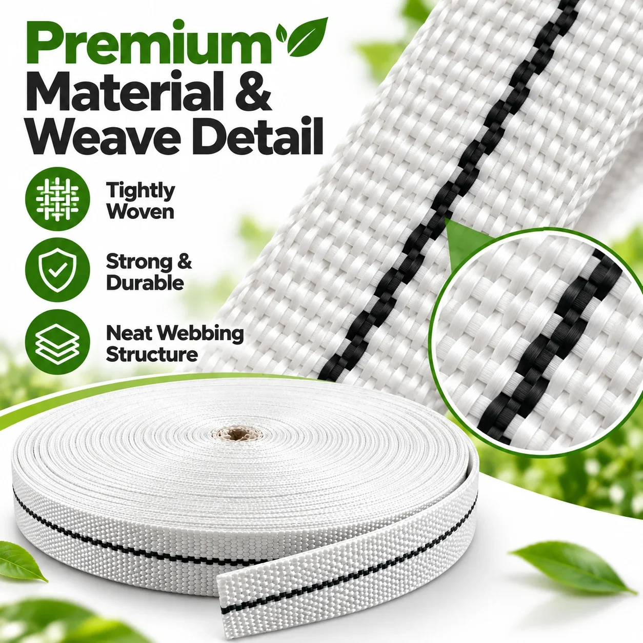 100M Greenhouse Film Fixing Strap 2CM UV Resistant Woven Webbing Tape for Polytunnel Garden Shade Net Tarpaulin Outdoor Securing