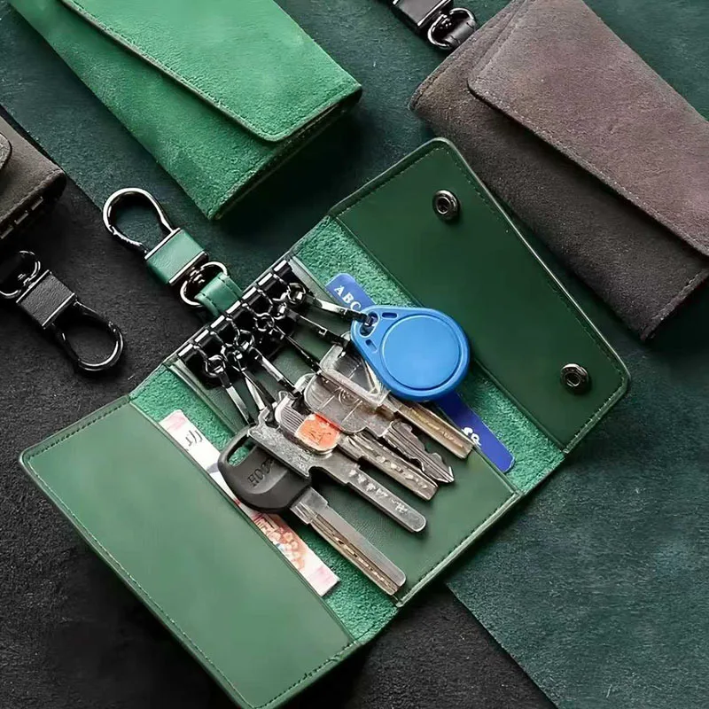 Para Honda GoldWing 1800 GL1800 Gold Wing GL1500 llavero de cuero de gamuza funda protectora para llave automática con llavero con gancho de Metal