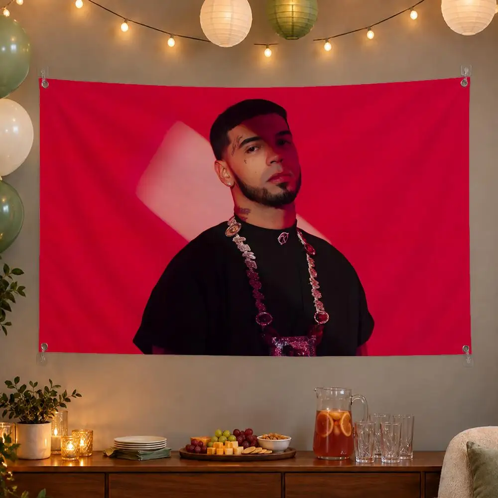 Trending Rapper Anuel AA Flags Wall Hanging Banner Indoor Outdoor Party Home Wall Decor Backdrop