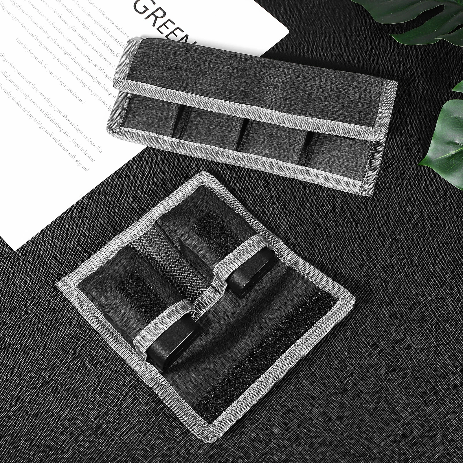 

2Pcs Camera Bags Premium Sherry Fabric Storage Pouches Portable Travel Organizer Camera Case Memory Card Cases