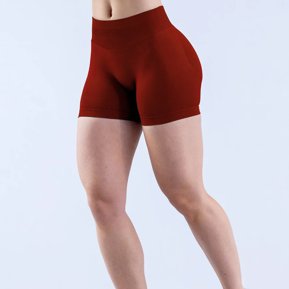 

S-DStyle Dupe Seamless Fitness Yoga Pants Pleated Hip-lifting Sports Yoga Shorts Tight-fitting Three-point Outer Wearing Women