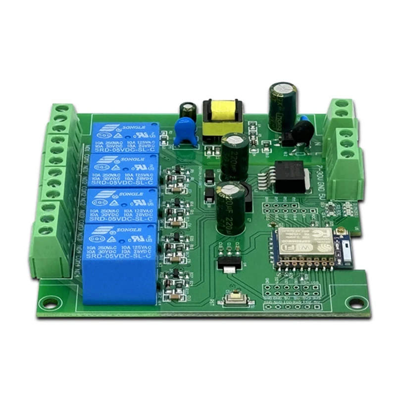 Módulo de relé ESP-07 Módulo WIFI de 4 vías Fuente de alimentación AC/DC Placa de desarrollo ESP8266 Módulo de desarrollo secundario