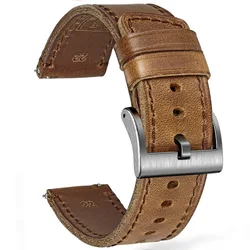 HEMSUT Genuine Leather Watch Bands Quick Release Vintage Horween Cowhide Wrist Strap For Men 18 20 22 24mm