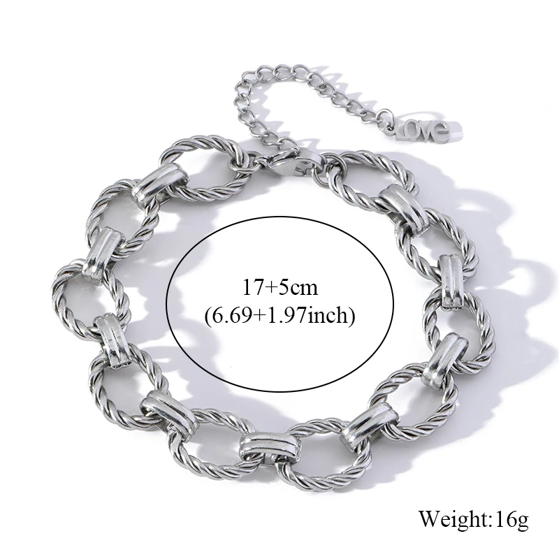 EILIECK 316L Edelstahl Metall Goldfarben Ovale Gliederkette Halskette Armband Set für Damen Mode Punk Wasserdichter Schmuck – Detail 9