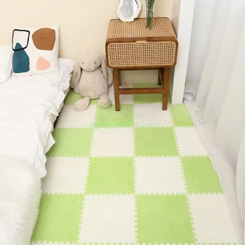 

24TE DIY Plush Shaggy Carpet Baby Children Puzzles Playmat Floor Area Rug Play