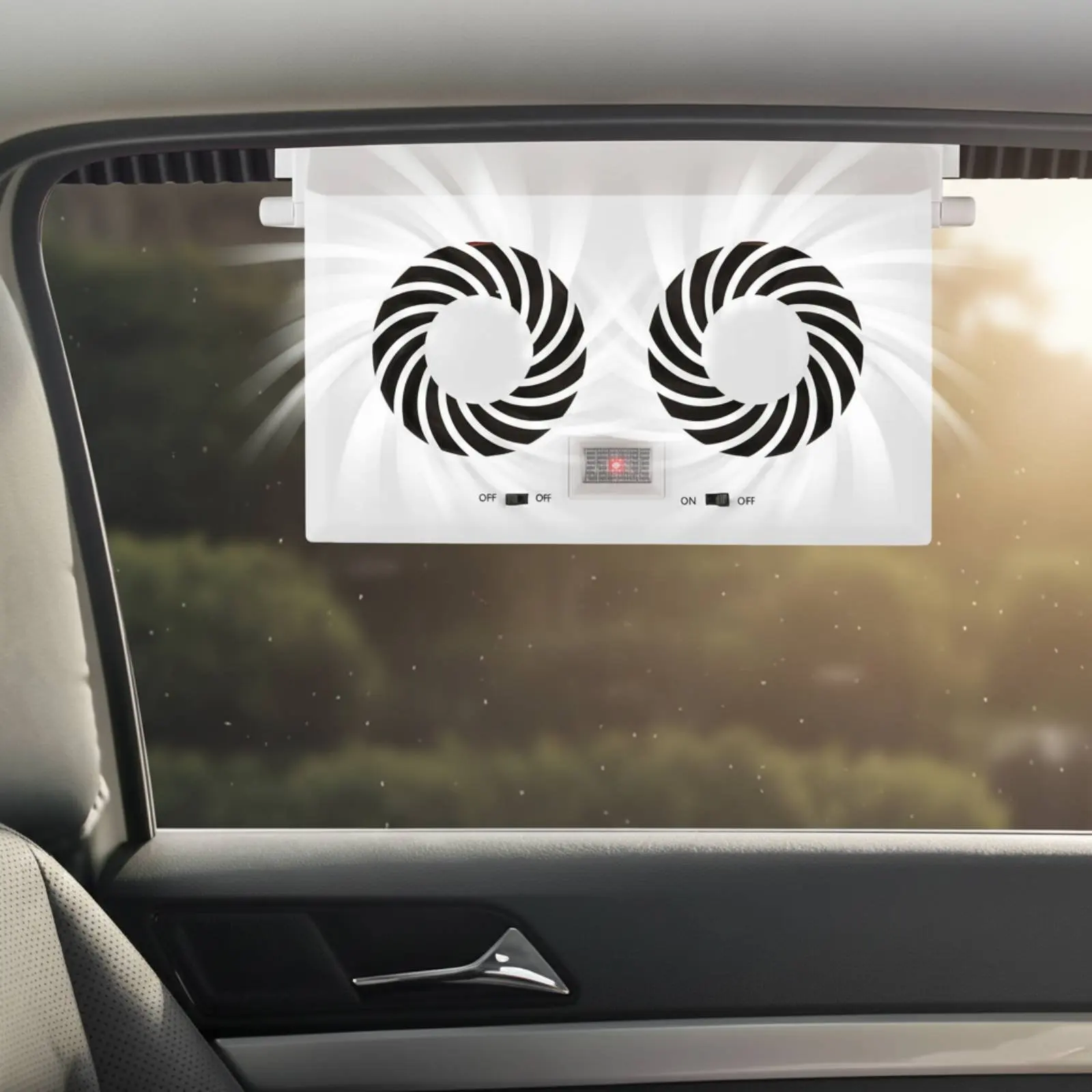 Solar-Powered Vehicle Window Fan Energy Saving Twin Car Exhaust Fan Solar Powered Auto Chiller Deodorization