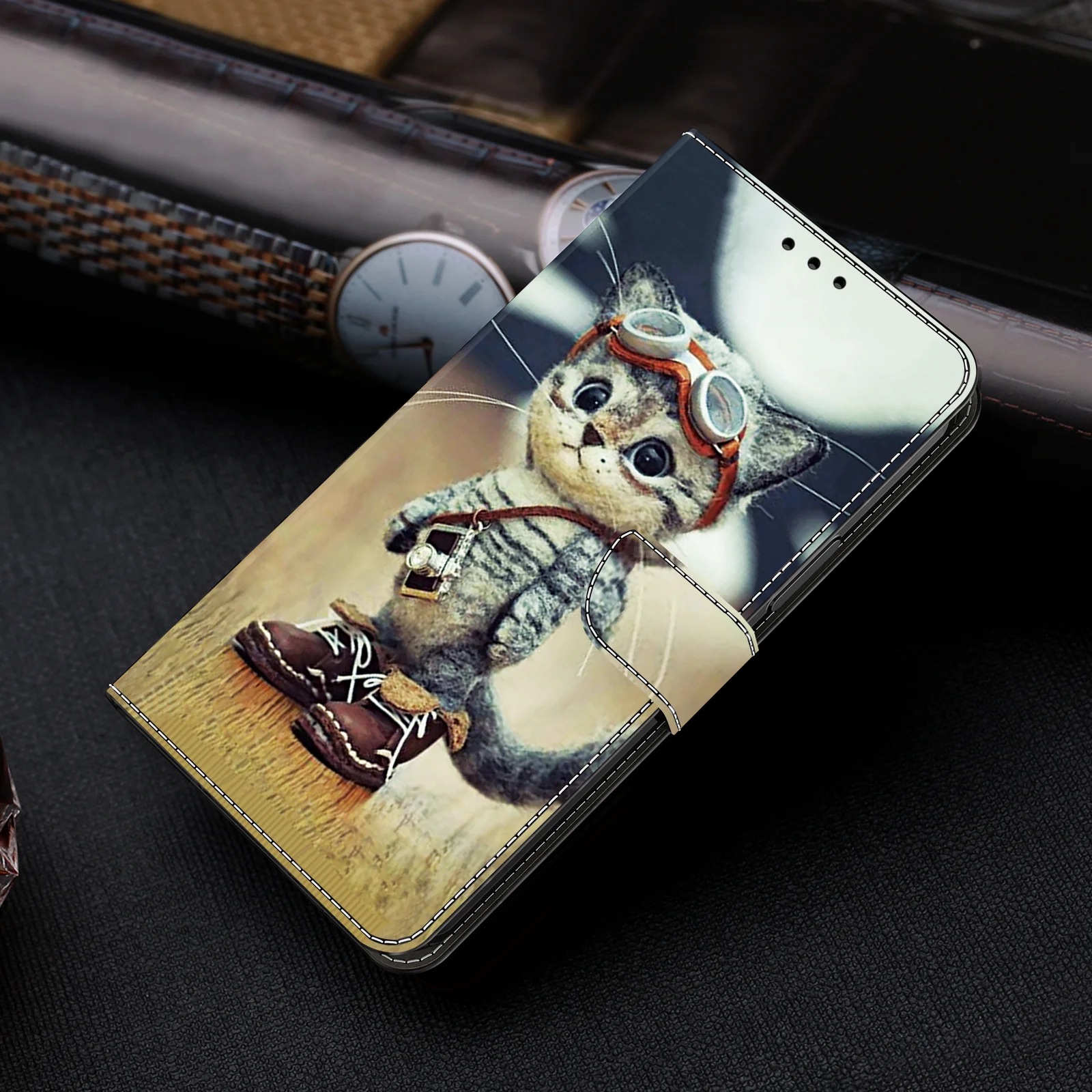 حافظة جلدية مغناطيسية ثلاثية الأبعاد لهاتف سامسونج جالاكسي S26 S25 S24 S23 S22 S21 S20 S10 S10e S9 S8 Plus Ultra FE Edge 4G/5G #6