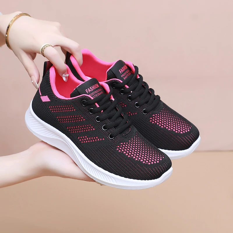 Atmungsaktive Sportschuhe aus Mesh für Damen, leichte und bequeme Sportschuhe mit weicher Sohle, Damen-Schnürschuhe für Freizeitaktivitäten und zum Laufen. – Detail 22