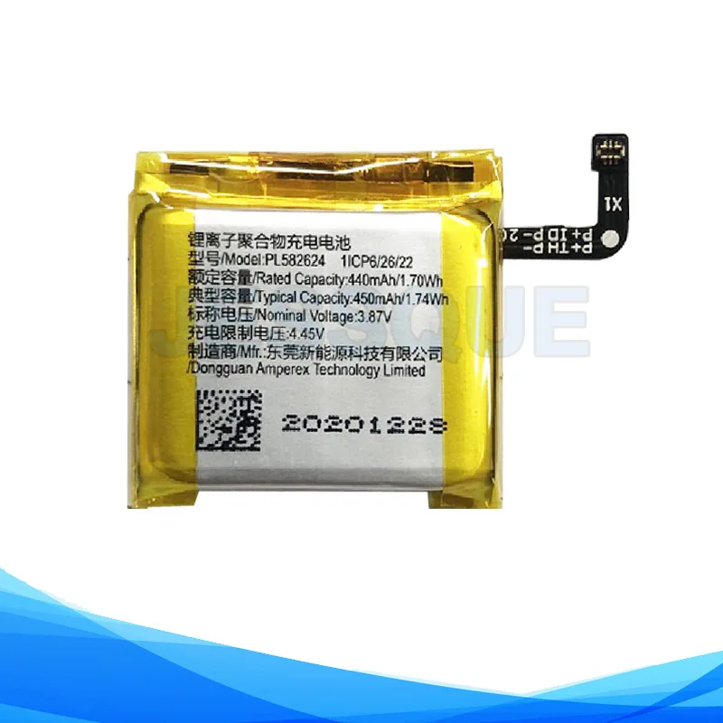 Original Replaces 440mAh PL582624 Battery For HUAMI AMAZFIT Sports Smart Watch Batterie Accumulator AKKU