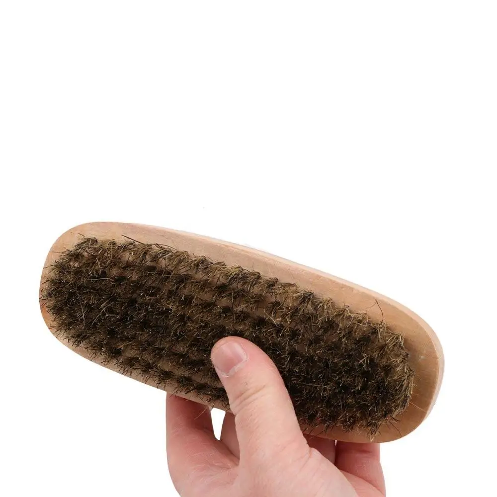 فرشاة لحية بشعيرات الخنزير الخشبية، فرشاة حلاقة متينة للرجال، فرشاة شارب احترافية ناعمة لصالونات التجميل